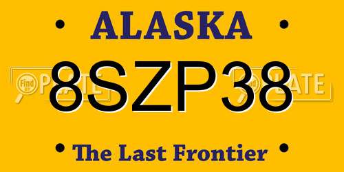 8SZP38 Alaska License Plate