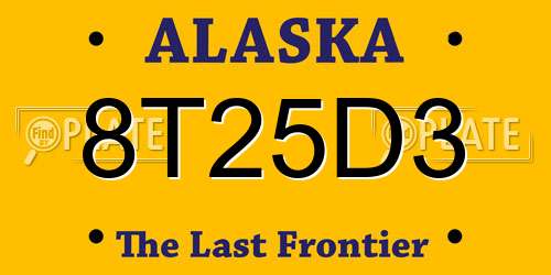 8T25D3 Alaska License Plate