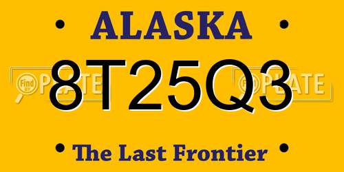 8T25Q3 Alaska License Plate