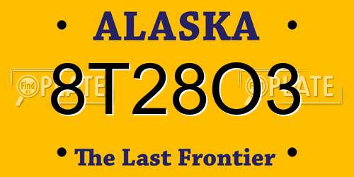 8T28O3 Alaska License Plate