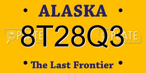 8T28Q3 Alaska License Plate