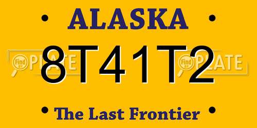 8T41T2 Alaska License Plate