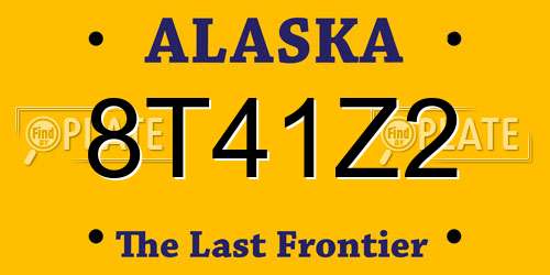 8T41Z2 Alaska License Plate