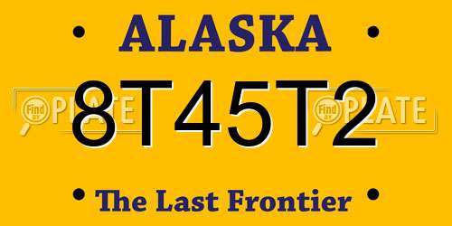 8T45T2 Alaska License Plate