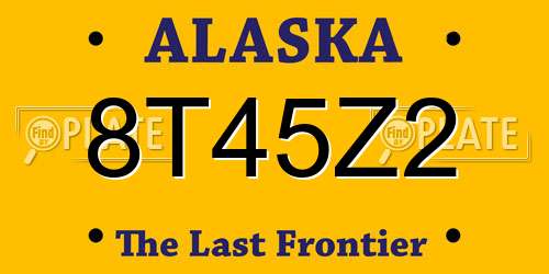 8T45Z2 Alaska License Plate