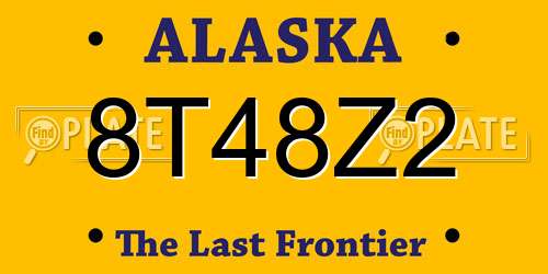 8T48Z2 Alaska License Plate