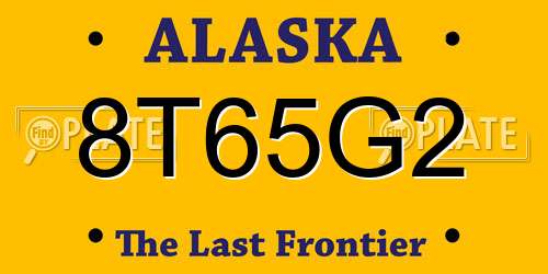 8T65G2 Alaska License Plate