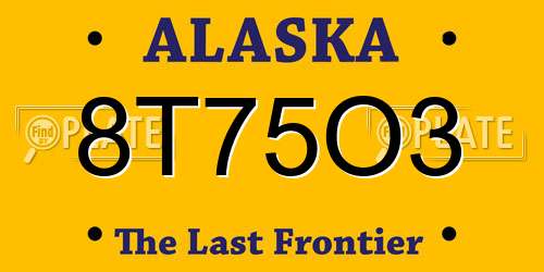 8T75O3 Alaska License Plate