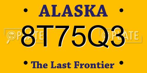 8T75Q3 Alaska License Plate