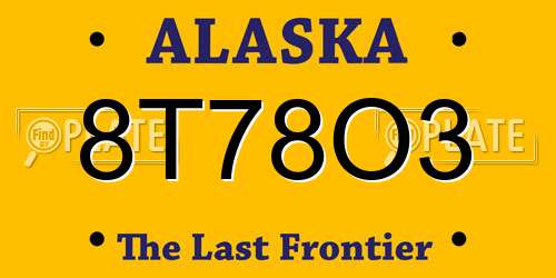 8T78O3 Alaska License Plate