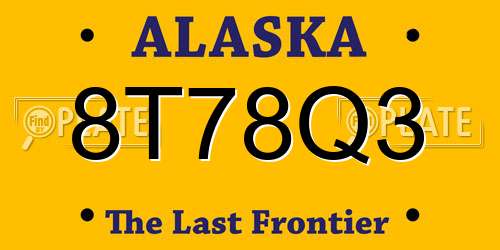 8T78Q3 Alaska License Plate