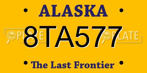 8TA577 Alaska License Plate