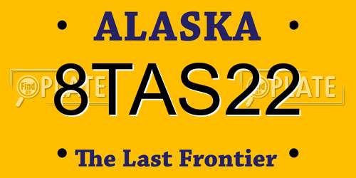 8TAS22 Alaska License Plate
