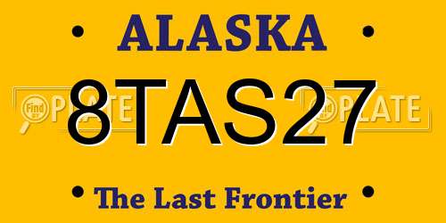 8TAS27 Alaska License Plate