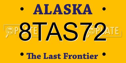 8TAS72 Alaska License Plate