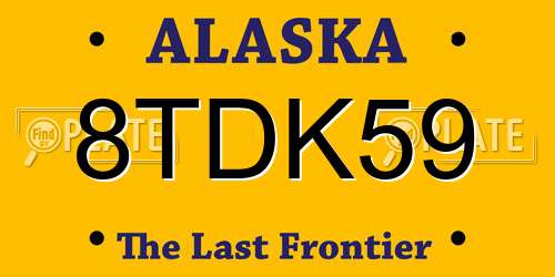 8TDK59 Alaska License Plate