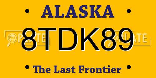 8TDK89 Alaska License Plate