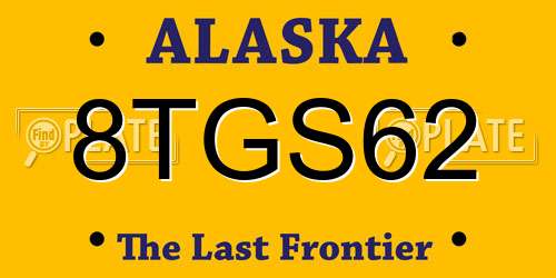 8TGS62 Alaska License Plate