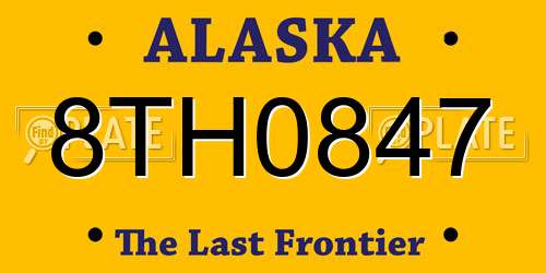 8TH0847 Alaska License Plate