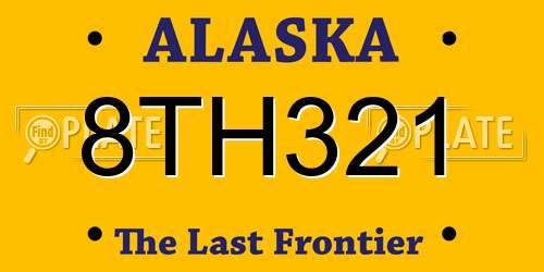 8TH321 Alaska License Plate