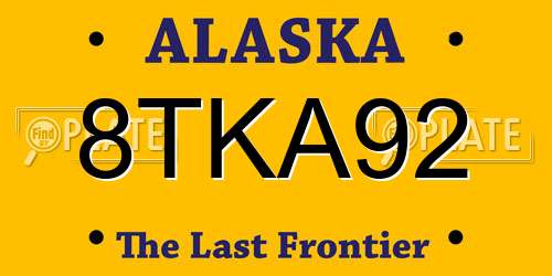 8TKA92 Alaska License Plate