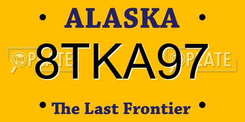 8TKA97 Alaska License Plate