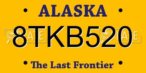 8TKB520 Alaska License Plate