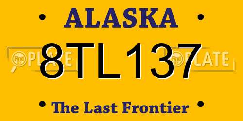 8TL137 Alaska License Plate