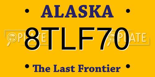 8TLF70 Alaska License Plate
