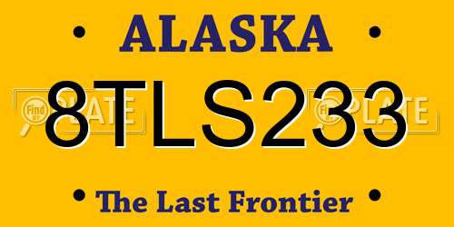 8TLS233 Alaska License Plate