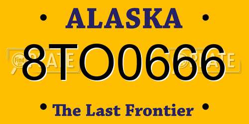 8TO0666 Alaska License Plate