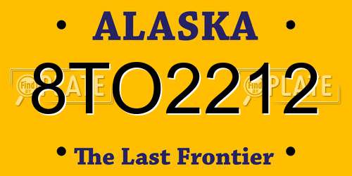 8TO2212 Alaska License Plate
