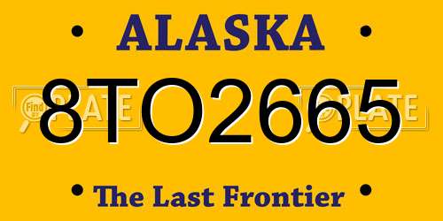 8TO2665 Alaska License Plate