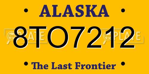 8TO7212 Alaska License Plate