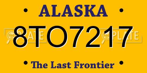 8TO7217 Alaska License Plate