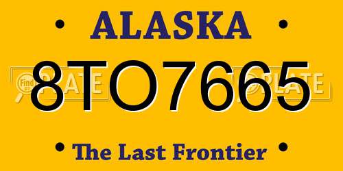 8TO7665 Alaska License Plate