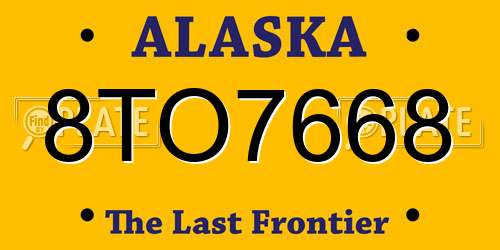 8TO7668 Alaska License Plate