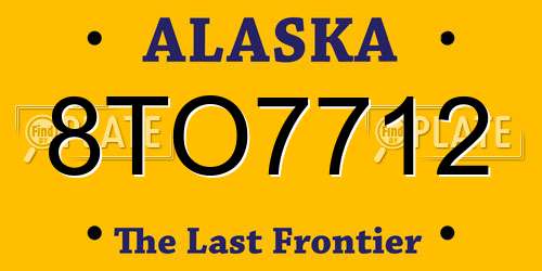 8TO7712 Alaska License Plate