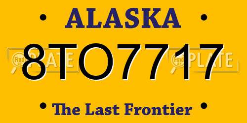 8TO7717 Alaska License Plate