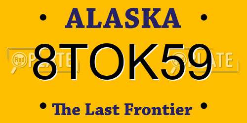 8TOK59 Alaska License Plate