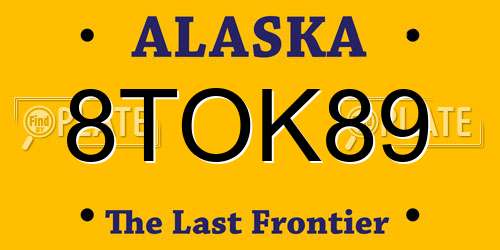 8TOK89 Alaska License Plate