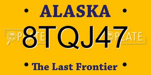 8TQJ47 Alaska License Plate