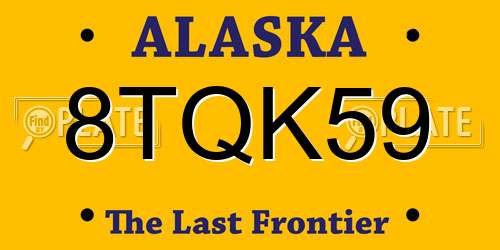 8TQK59 Alaska License Plate