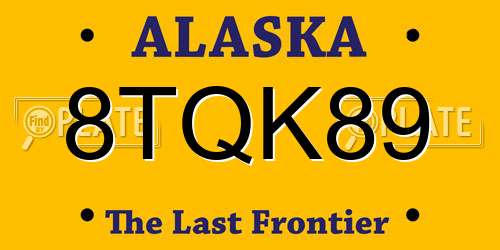 8TQK89 Alaska License Plate