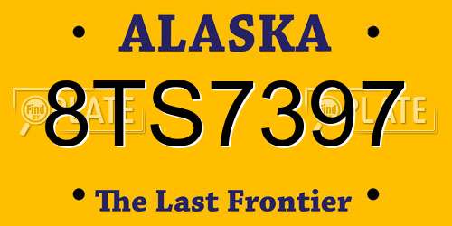 8TS7397 Alaska License Plate