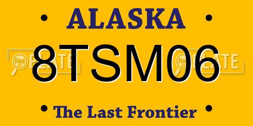 8TSM06 Alaska License Plate