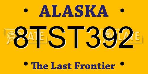 8TST392 Alaska License Plate
