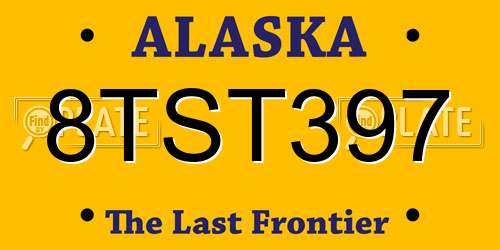 8TST397 Alaska License Plate