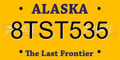 8TST535 Alaska License Plate