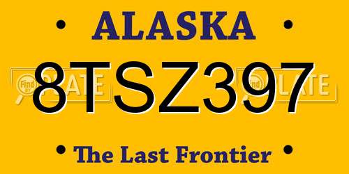 8TSZ397 Alaska License Plate